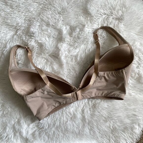 ThirdLove 24/7 Cotton Plunge Bra Tan Missing Underwire Womens Size 36F - Picture 2 of 10